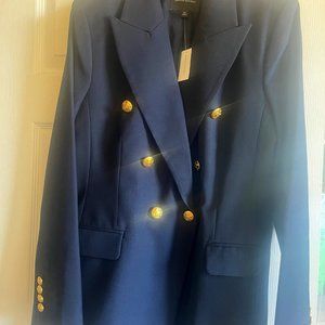 Classic double-breasted navy blazer